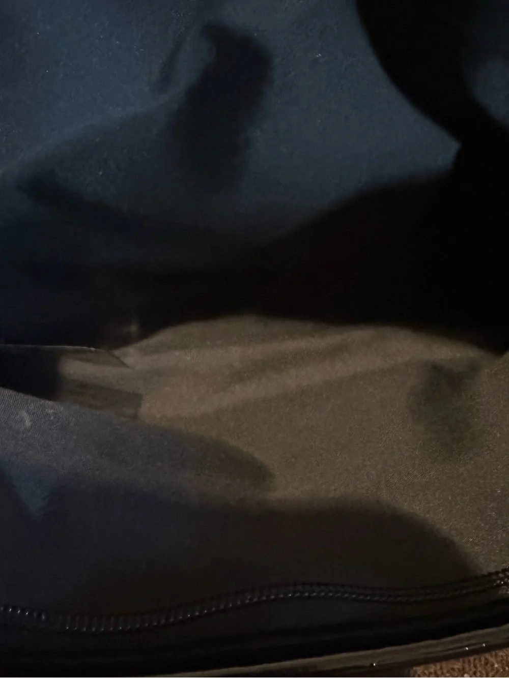 Dior Black Patent Leather makeup bag. 9”W x 5”H. Good condition.